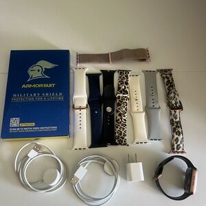 Gently used Apple Watch 4 - 44mm Rose Gold with accessories